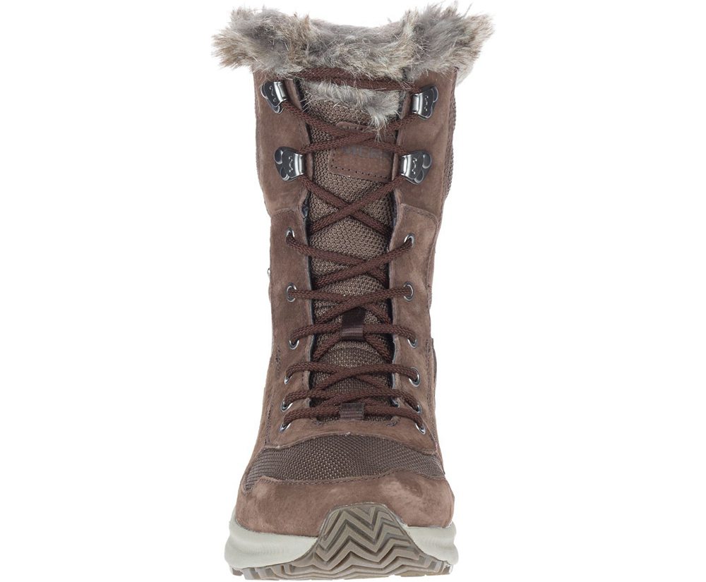 Merrell Boots Brown - Ontario Tall Polar Waterproof - Womens 86CWBOIQA
